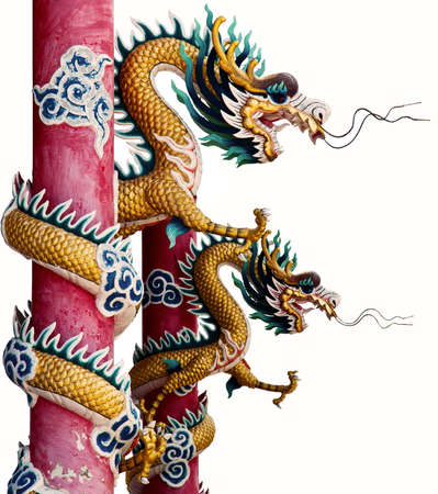 Twin Chinese Dragonの写真素材