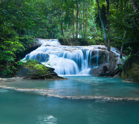 Erawan National park, Waterfallの写真素材