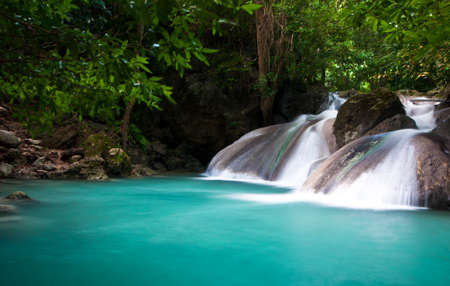 waterfall, Erawan National Parkの写真素材