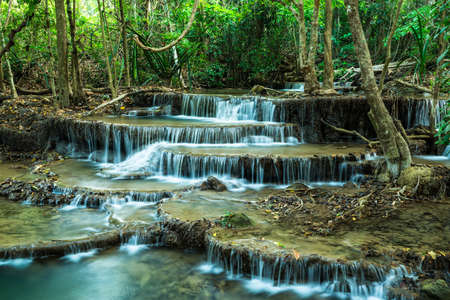 Huay Mae Khamin Waterfalls at Sri Nakarin National Parkの写真素材