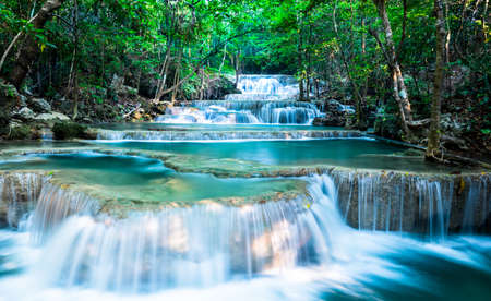 Wide scape of Huay Mae Khamin Waterfallの写真素材