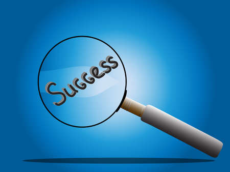 Looking for SUCCESS  Magnifying glass over background  Vector illustration のイラスト素材