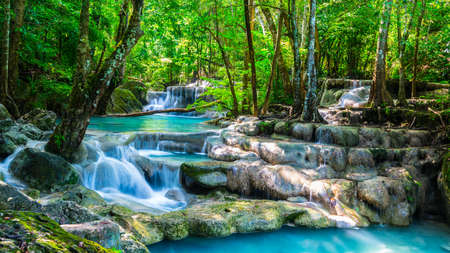 Beautiful waterfall in the morning timeの写真素材