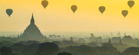 Scenic during sunrise at bagan myanmarの写真素材
