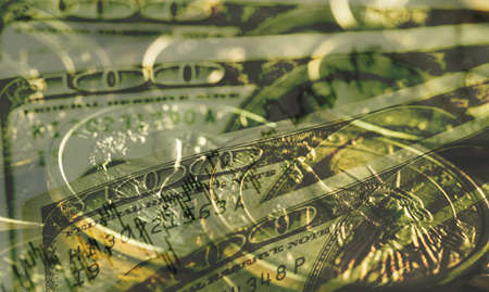Finance background with symbol of dollar in grunge styleの写真素材