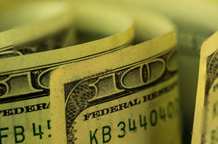 closeup of USA Dollars banknote macro image