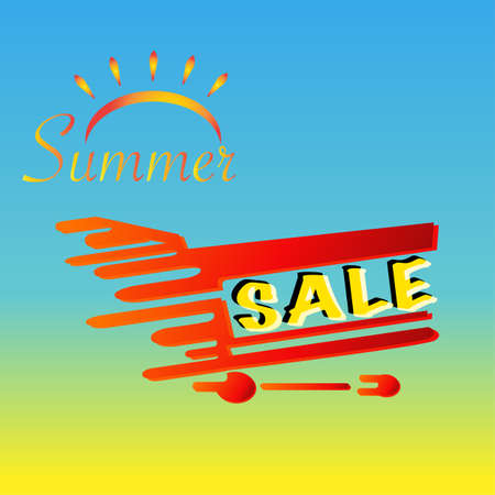 Summer sale template, vector illustrationのイラスト素材
