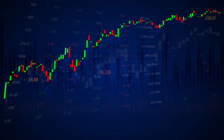 Abstract of candle stick of stock market or investment trading in perspective graphic design for financial investment conceptのイラスト素材