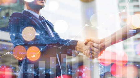 A businees man success and made an agreement for the project with his customer