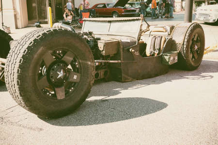 custom rat rod with large wheelsのeditorial素材