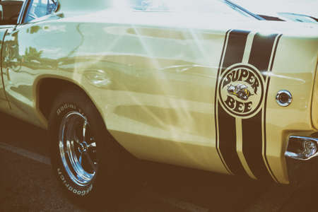 Back panel of a Yellow Dodge Super Beeのeditorial素材