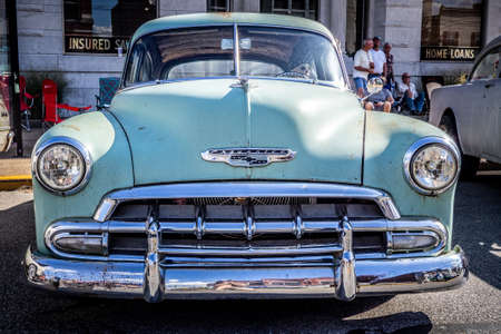 40s old Green Chevy front viewのeditorial素材