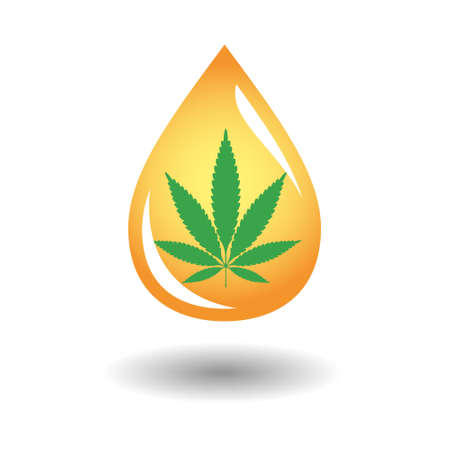 Hemp CBD oil icon 100% pure, organic, natural - vectorのイラスト素材