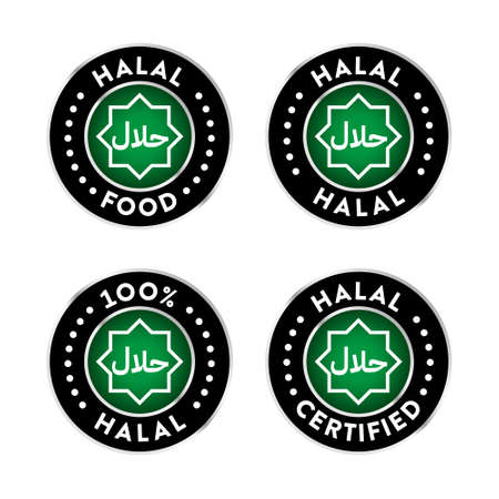 Halal vector icons setのイラスト素材