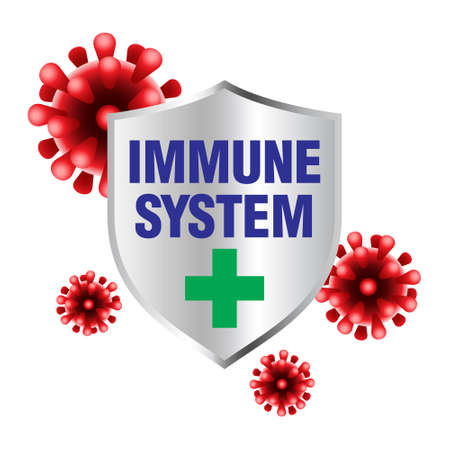 immune system shield Protecting From Virusのイラスト素材