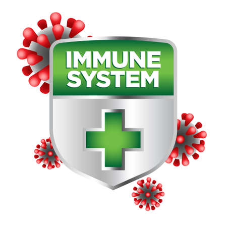 immune system shield Protecting From Virusのイラスト素材