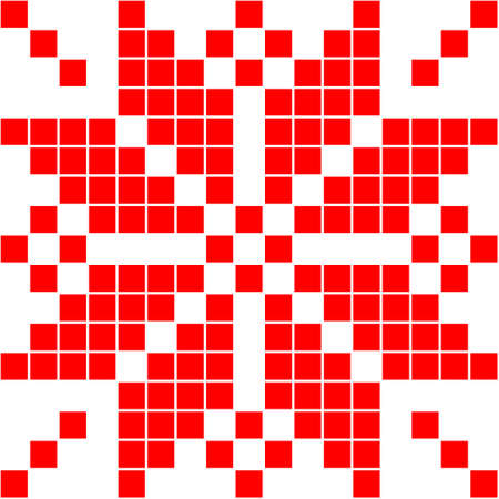 Ethnic traditional ornament. Embroidery on fabric. Patchwork texture. Weaving. Folk motif.のイラスト素材