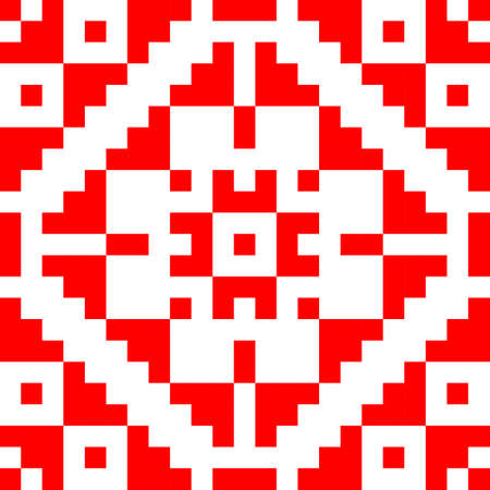 Ethnic traditional ornament. Embroidery on fabric. Patchwork texture. Weaving. Folk motif.のイラスト素材