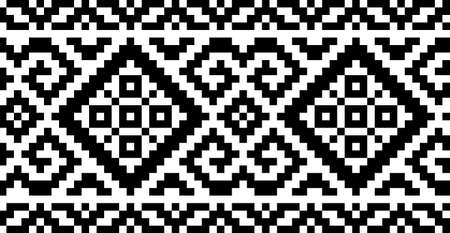 Ethnic traditional seamless pattern. Embroidery on fabric. Patchwork texture. Weaving. Folk motif.のイラスト素材