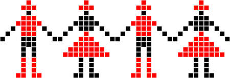 Ethnic traditional seamless pattern. Embroidery on fabric. Patchwork texture. Weaving. Folk motif.のイラスト素材