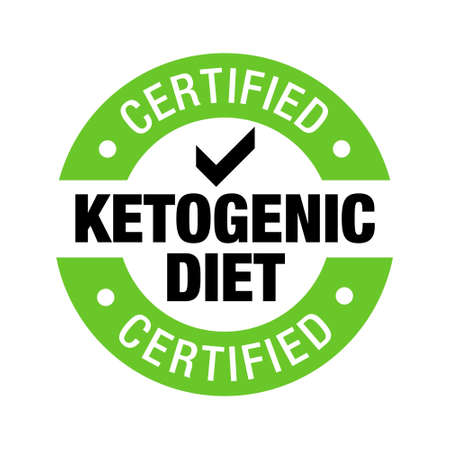 Ketogenic diet sign. rounded isolated button. Keto certified badge on white background, vector illustrationのイラスト素材