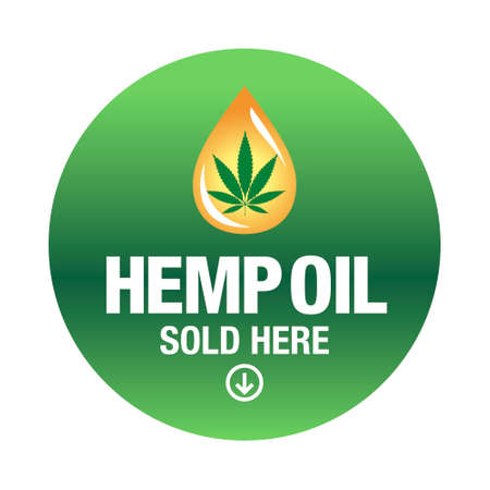 Hemp CBD oil icon, available here sign - vectorのイラスト素材
