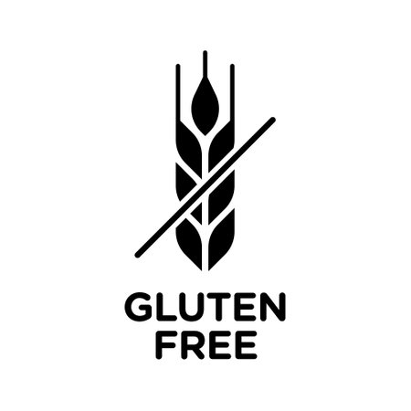 Isolated gluten free icon badge stamp for food packaging label. Allergen free.のイラスト素材