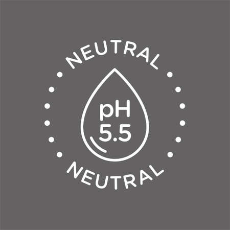 pH neutral balance vector icon, badge seal, logoのイラスト素材