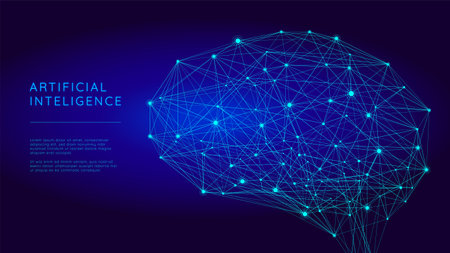 Technology concept background banner, big data analytics, blockchain technology, deep learning, artificial intelligenceのイラスト素材