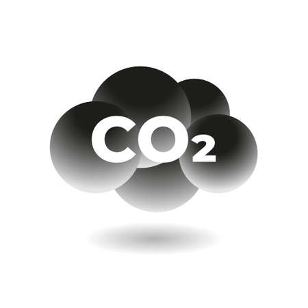 CO2 carbon emissions vector concept icon badgeのイラスト素材
