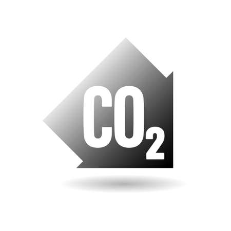 CO2 carbon emissions vector concept icon badgeのイラスト素材