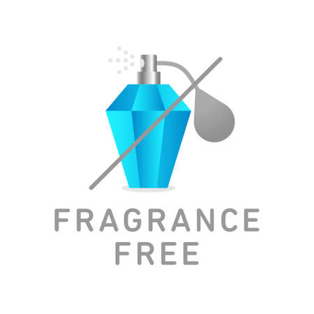 Fragrance free round badge vector design, perfume bottleのイラスト素材