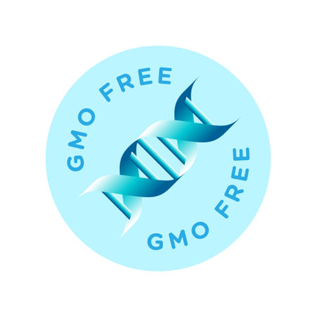 GMO free vector icon badge design, NON GMO, bio, organic, naturalのイラスト素材
