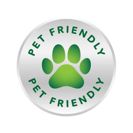 Pet friendly round vector icon badge logoのイラスト素材