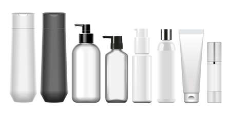 Blank cosmetics containers for mockupsの写真素材