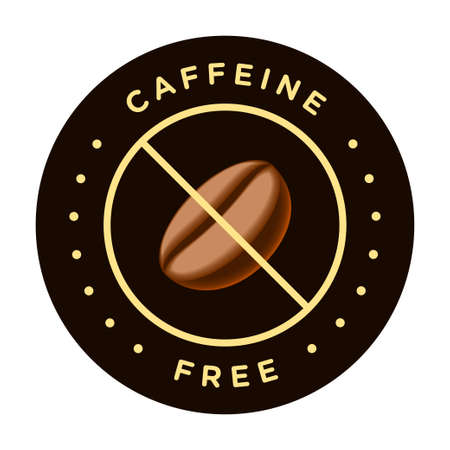 Caffeine free vector logo icon design badgeのイラスト素材