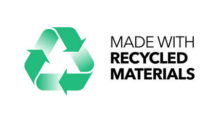 Made with 100% recycled materials vector icon logo badgeのイラスト素材