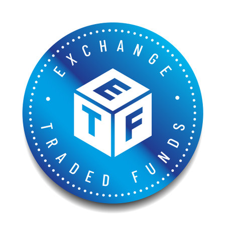 ETF Exchange Traded Funds vector infographic design. Trendy modern flat linear vector ETF icon, ETF collection, outline vector illustrationのイラスト素材