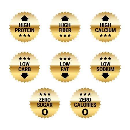 Nutritional information vector icons set for product label or advertisingのイラスト素材