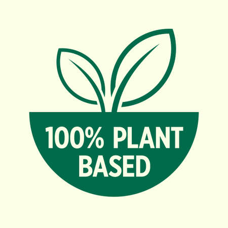 Plant based vector icon badge stampのイラスト素材