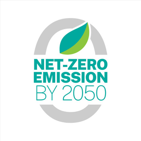 Zero Emissions by 2050 vector icon badgeのイラスト素材