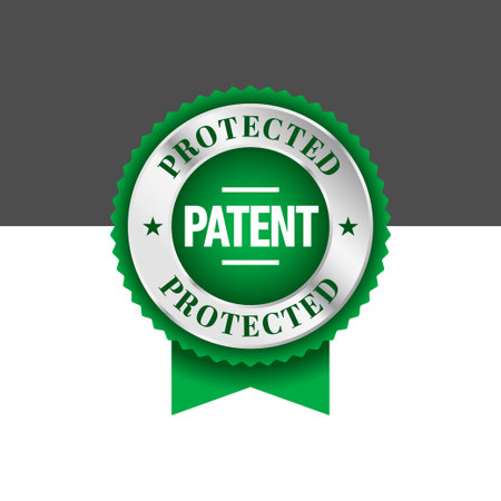 Patented vector round icon stamp badgeのイラスト素材