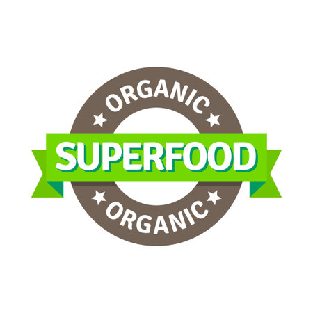 Superfood vector icon stamp badgeのイラスト素材
