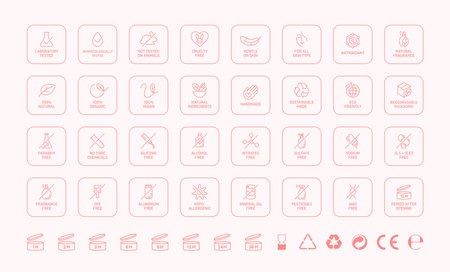 Natural cosmetics vector badge logo icons setのイラスト素材