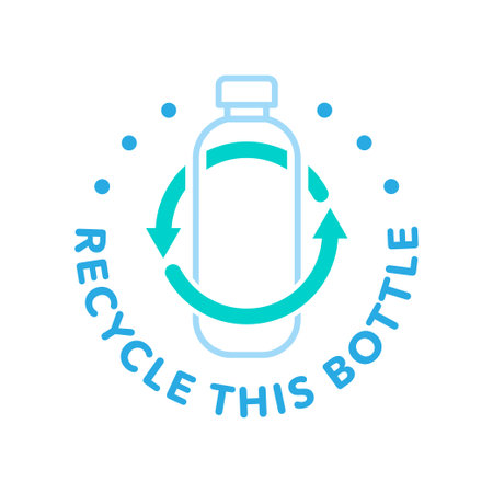 Recycle plastic bottle vector icon logo badgeのイラスト素材