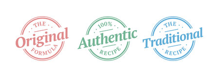 Original, authentic, traditional formula, recipe, vector icon badgeのイラスト素材