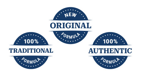Original, authentic, traditional formula, recipe, vector icon badgeのイラスト素材