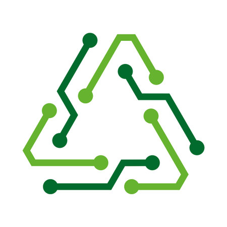 E-waste, electronics recycling vector icon badgeのイラスト素材