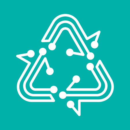 E-waste, electronics recycling vector icon badge