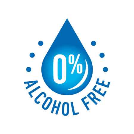 0% Alcohol free vector icon stamp badgeのイラスト素材